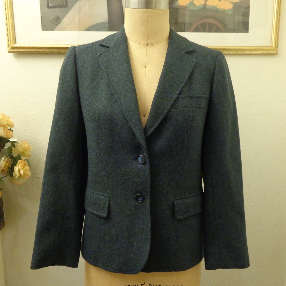 Vintage Evan Picone Petite Dark Gray Blazer Jacket